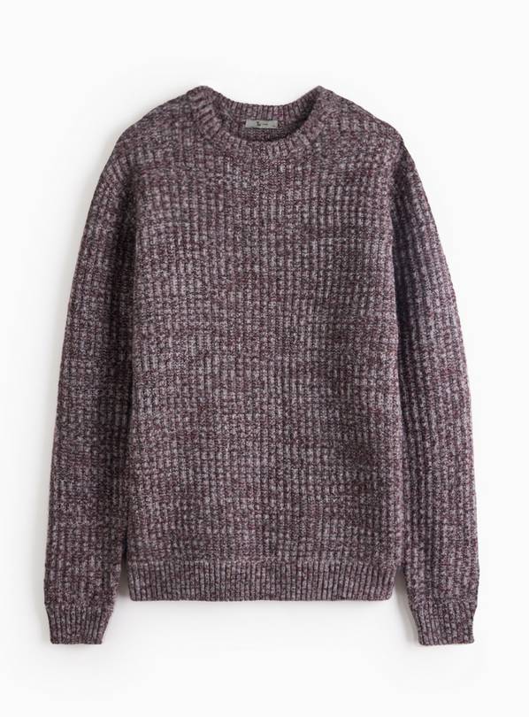 Purple Tonal Twist Crew Neck Jumper L